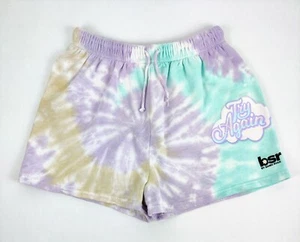 BSR By Samii Ryan Try Again Graphic Print Multicolor Tie Dye Sweat Shorts Small - Picture 1 of 3