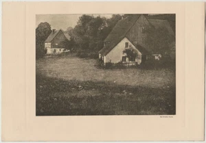 Original vintage 1900s photogravure village viw by Otto Ehrhardt, pictorialism - Picture 1 of 3