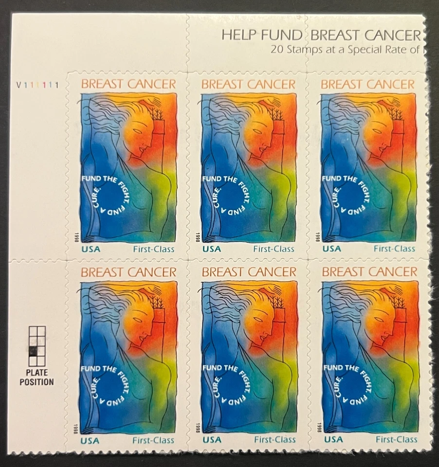 Scott#: B1 - Breast Cancer - State Hunting Permit - 32¢+8¢ Plate Block - Lot 2 - Image 1 of 1