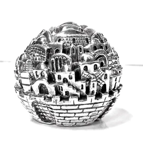 VINTAGE 1996 STERLING OLD JERUSALEM BRIEFBESCHWERER VON SAM PHILIPE - ISRAEL - Bild 1 von 6