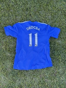 Genunie Chelsea FC 2009 - 2010 Home Jersey Blue Mens L Adidas Drogba 11 USED - Picture 1 of 8