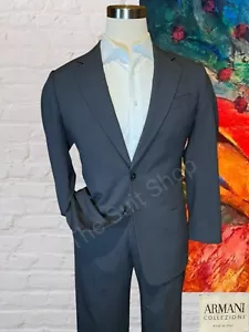 Armani Collezioni 40R 33x29 Gray Italian Designer 2 Piece Suit Quality - Picture 1 of 15