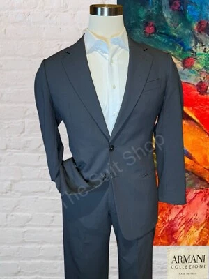 Armani Collezioni 40R 33x29 Gray Italian Designer 2 Piece Suit Quality - Image 1 of 4