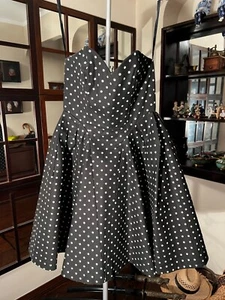 Victor Costa for Saks Fifth Avenue RARO Vestido de Cóctel Vintage Lunares Talla 10 - Imagen 1 de 23