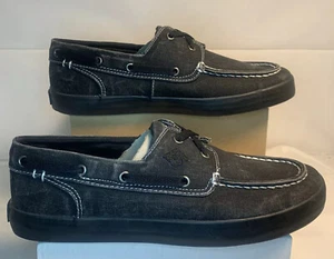 Sperry Top Sider Wahoo 2-Eye Black Canvas Boat Shoes Unsex’s Women’s Size 6.5 - Picture 1 of 11