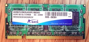 ADATA 512MB DDR2 667 MHz PC2-5300S SO-DIMM laptop RAM Module 200 PIN (048) - Picture 1 of 1