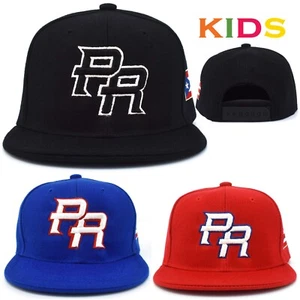 PR Kids Snapback Hats Junior Boys Puerto Rico Flag Embroidery Caps - Picture 1 of 13