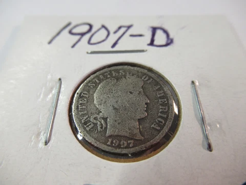 1907-D BARBER DIME Cover