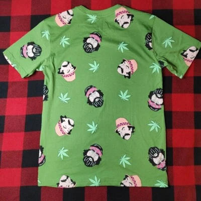 Cheech And Chong - Short Sleeve T Shirt - Olive Green - Men's Size Small - Image 1 of 4