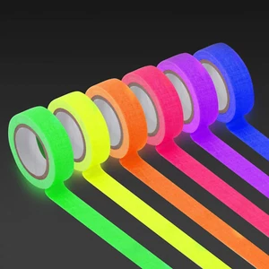 UV Blacklight Reactive Fluorescent Cloth/Neon Gaffer Tape, Super Bright Spike Ta - Picture 1 of 6