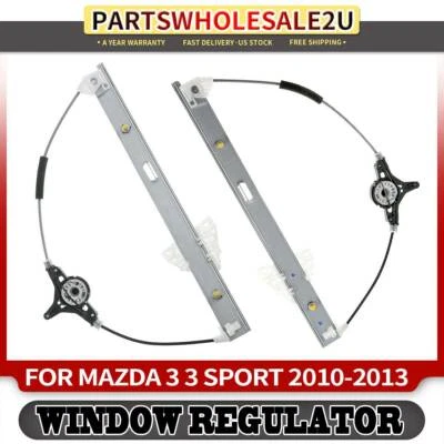 2x Front Left & Right Window Regulator for Mazda 3 3 Sport 2010 2011 2012 2013 - Image 1 of 4