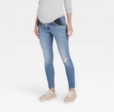 Isabel Maternity Under Belly Distressed Skinny Jeans Size 16 - Image 1 of 4