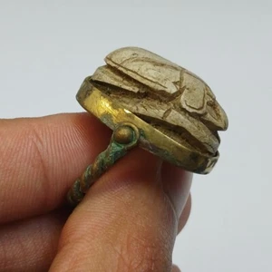 Anillo Escarabajo Egipcio Vintage - Piedra Artesanal, Joyería Estilo Faraónico - Imagen 1 de 8