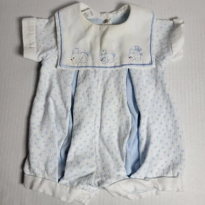 Vintage Baby Dior baby boy Rabbits Bunny One Piece romper size 9 months - Image 1 of 4