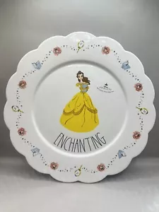 Rae Dunn Disney Princess Belle “Enchanting” Scalloped Plate Brand New - Picture 1 of 2