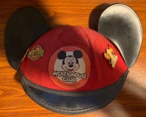 Vintage Mickey Mouse Club Red Ears with 3 Pins Free Shipping - Picture 1 of 5