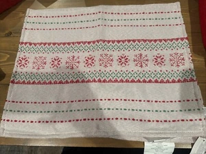 Celebrate it Christmas Holiday Placemats New 17 x 13 1/2 Plaid Trees 2 PC Set - Picture 1 of 5
