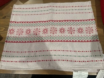 Celebrate it Christmas Holiday Placemats New 17 x 13 1/2 Plaid Trees 2 PC Set - Image 1 of 4