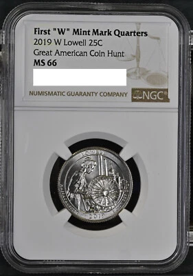 2019 W Lowell MA Quarter First W 25c NGC MS 66 West Point - Brown Label - Image 1 of 2