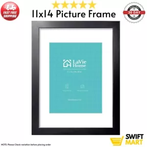 11x14 Picture Frame Black Poster Frame Wood Photo Frame Display Wall Mounting - Picture 1 of 7