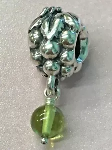 PANDORA | CHARDONNAY GREEN PERIDOT DANGLE CHARM ✪NEW✪ 790481PE RETIRED GRAPES US - Picture 1 of 5