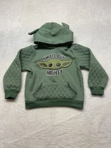 Star Wars Little Boy Baby Yoda Green Hooded Sweatshirt Sz 6T Excellent Condition - Picture 1 of 8