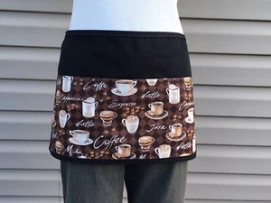(Choose Print) Coffee 3 pocket waitress waist Half apron restaurants Resturant - Picture 1 of 8