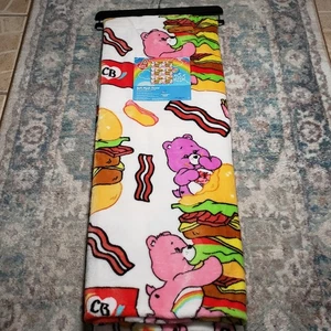Care Bears Blanket 50X70 Burgers Bacon Hot Dogs Fries Soft Plush Throw  - Picture 1 of 4
