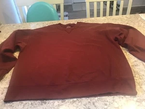 Fruit Of The Loom Pullover Sweatshirt Blank Burgundy Crewneck Size Large - Picture 1 of 6
