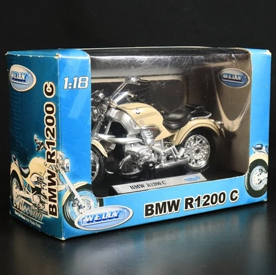 Welly BMW R1200 C Cruiser Motorbike 1:18 Scale Diecast With Box Cream & Chrome - Image 1 of 4