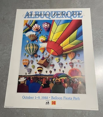 ALBUQUERQUE INTERNATIONAL BALLOON FIESTA 1988  KODAK POSTER 18" x 24" near mint - Image 1 of 4