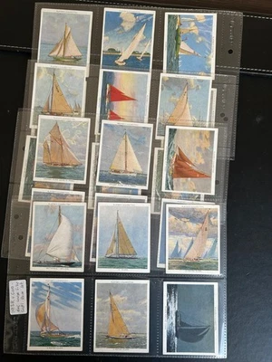 PLAYER - RACING YACHTS - ORIGINAL FULL SET OF 25 CARDS 1938 - EXCELLENT - Image 1 of 4