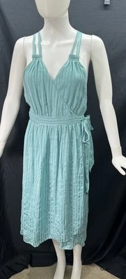 Vestido Calypso St Barth Azul Turquesa Seda Envolvente S Halter Forrado Texturizado Foto 1 de 4