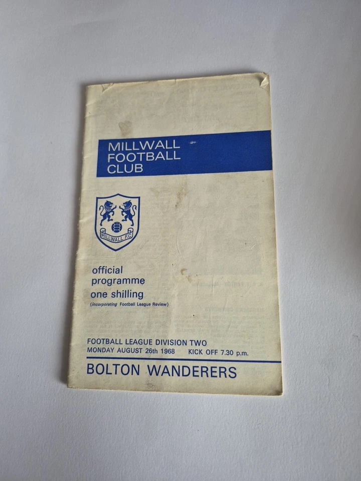 Millwall V Bolton Wanderers 26/8/1968 Programme & FL Review No Writing - Image 1 of 1