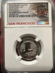 2018-S Silver Reverse Proof Block Island ATB Quarter NGC PF69-First Releases. - Picture 1 of 2