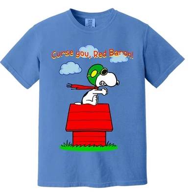 Camiseta "Curse You Red Baron" Camiseta Snoopy Peanuts Flying Ace Pilot Tee Foto 1 de 4