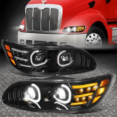 [Full LED] For 05-20 Peterbilt 325 330 335 337 Switchback Projector Headlights - Image 1 of 4