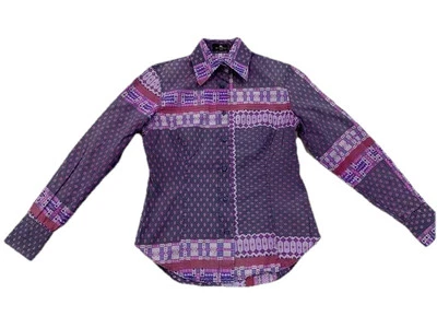 Camisa feminina Etro estampada com botões multicolorida paisley tamanho 44 * - Imagem 1 de 4