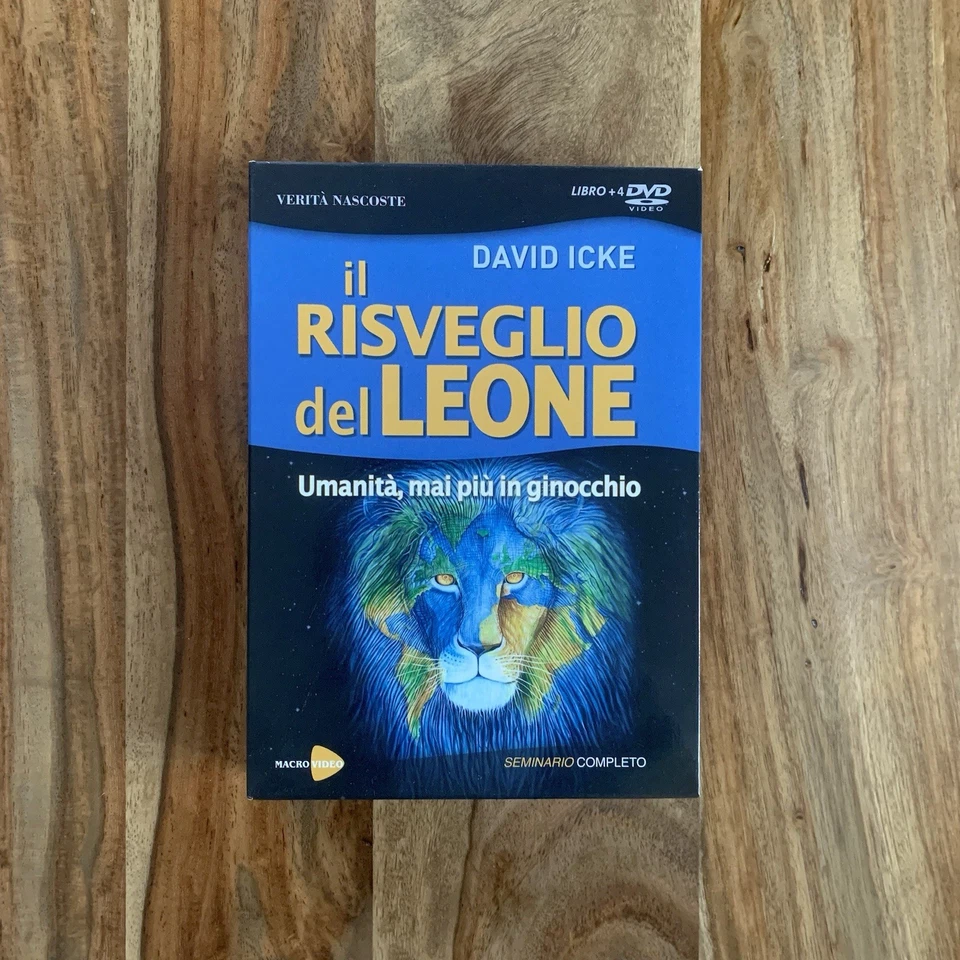 Il Risveglio del Leone di David Icke 4 DVD + Libro Seminario Completo Come Nuovo - Immagine 1 di 4