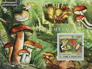 Mushrooms Stamp Pleurotus Eryngii Tricholomopsis Rutilans Souvenir Sheet MNH - Picture 1 of 12