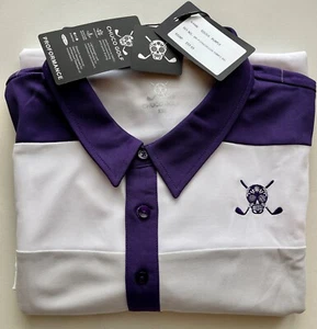 NWT CHUCO GOLF Equus Purple white gray rugby style SS polo size 2XL skull logo - Picture 1 of 16