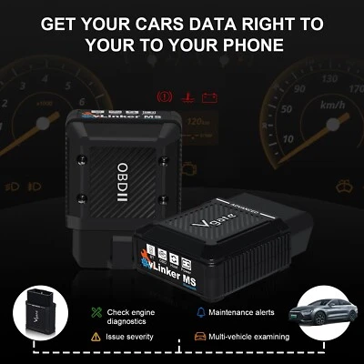 Vgate vLinker MS BT3.0 OBD2 Diagnostic Scan Tool Car Code Reader IOS/Android/PC Foto 1 de 4
