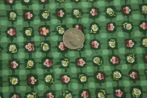 35" x 42" Ro Gregg Northcott Green Floral Check Ditsy Pink Yellow Quilt Cotton - Picture 1 of 5