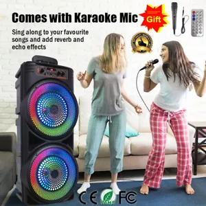 2000W Bluetooth Speaker 8" Portable Party Speaker Stereo Subwoofer Bass w/ Mic