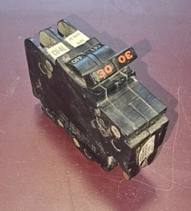 FPE Federal Pacific 30 Amp 2 Pole NC230 Stab-Lok Breaker THIN NC - Black Handle - Picture 1 of 3
