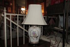 Vintage Ceramic Parrot Table Lamp Crackled Finish with Shade Crackled 28"T #2278