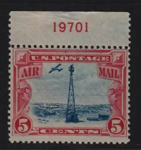 1928 AIRMAIL Sc C11 5c Beacon MNH OG red plate number, Hebert CV $18 (6G - Picture 1 of 1
