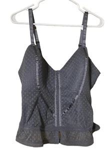 Cacique Intimates Lingerie Blue Gray Corset Top Women’s 26/28 Coquette Romantic - Picture 1 of 24