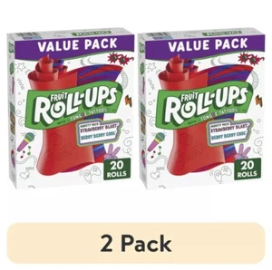 (2 pack) Fruit Roll-Ups Fruit Flavored Snacks, Variety Value Pack, 0.5 oz, 20 ct - Picture 1 of 6