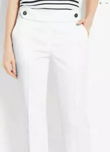 NWT Ann Taylor White Nautical cruise waist tab Dressy stretch women's Pants - Picture 1 of 3